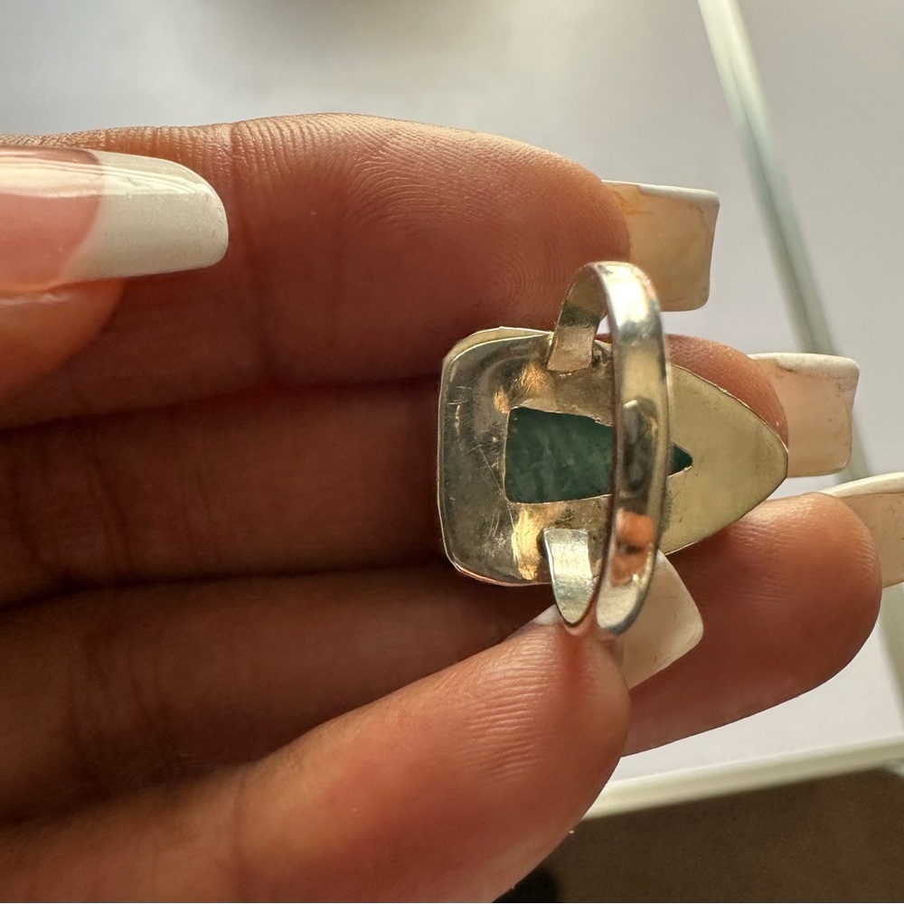 Solid Sterling Silver Ring 925 Size 7 - image 2